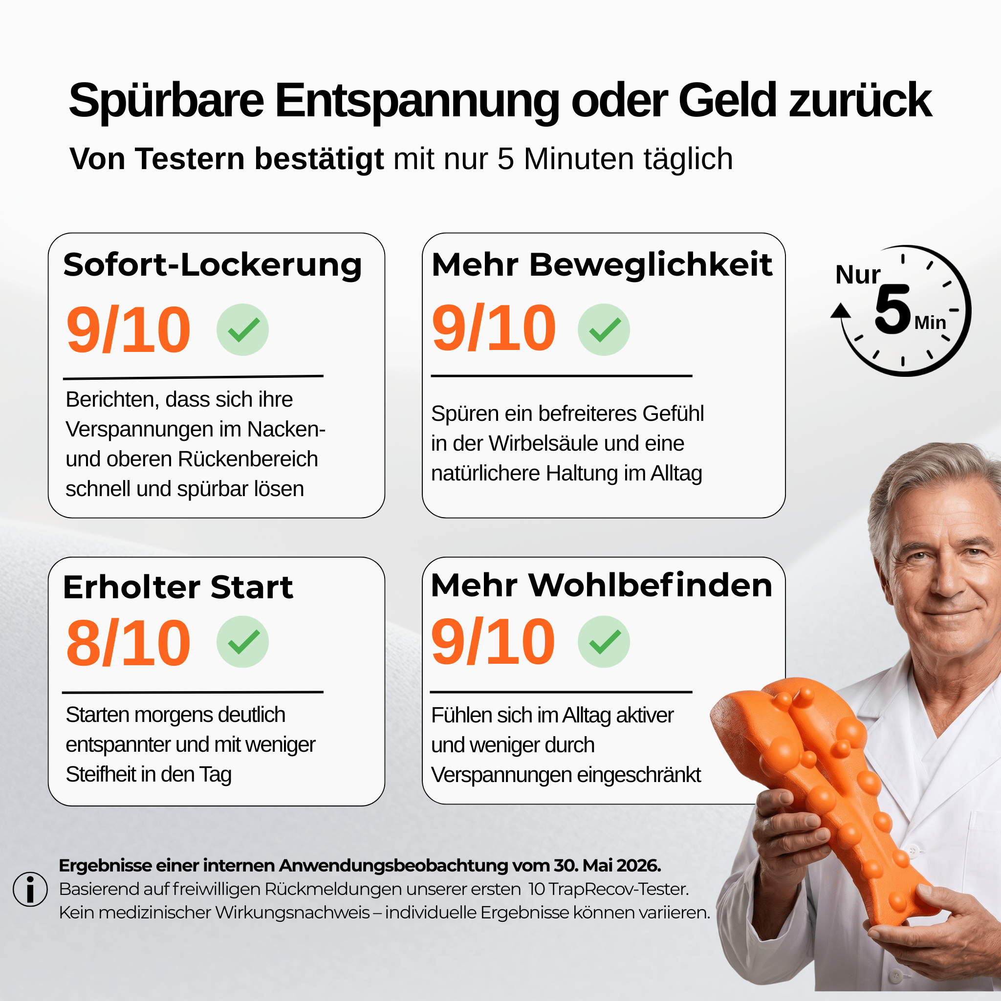 TrapRecov Ergonomische Akupressur- & Rückenstretchspange - Trap Recov